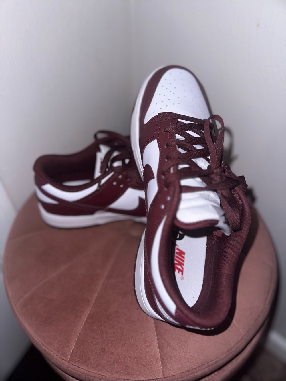 Nike Dunk Low Maroon & White Low-Top Sneakers